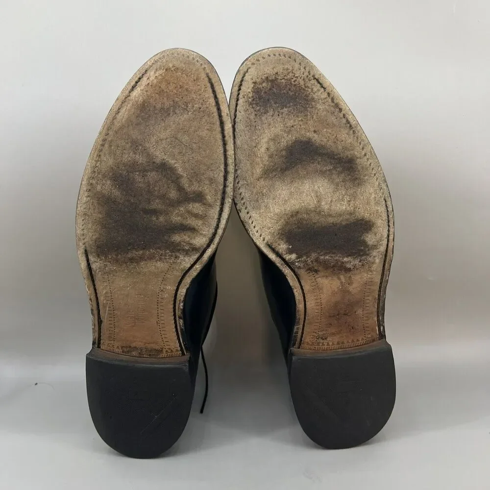 Allen Edmonds Delray Men Size 10.5 B‎ Shoes Black Leather Split Toe Oxford 9564